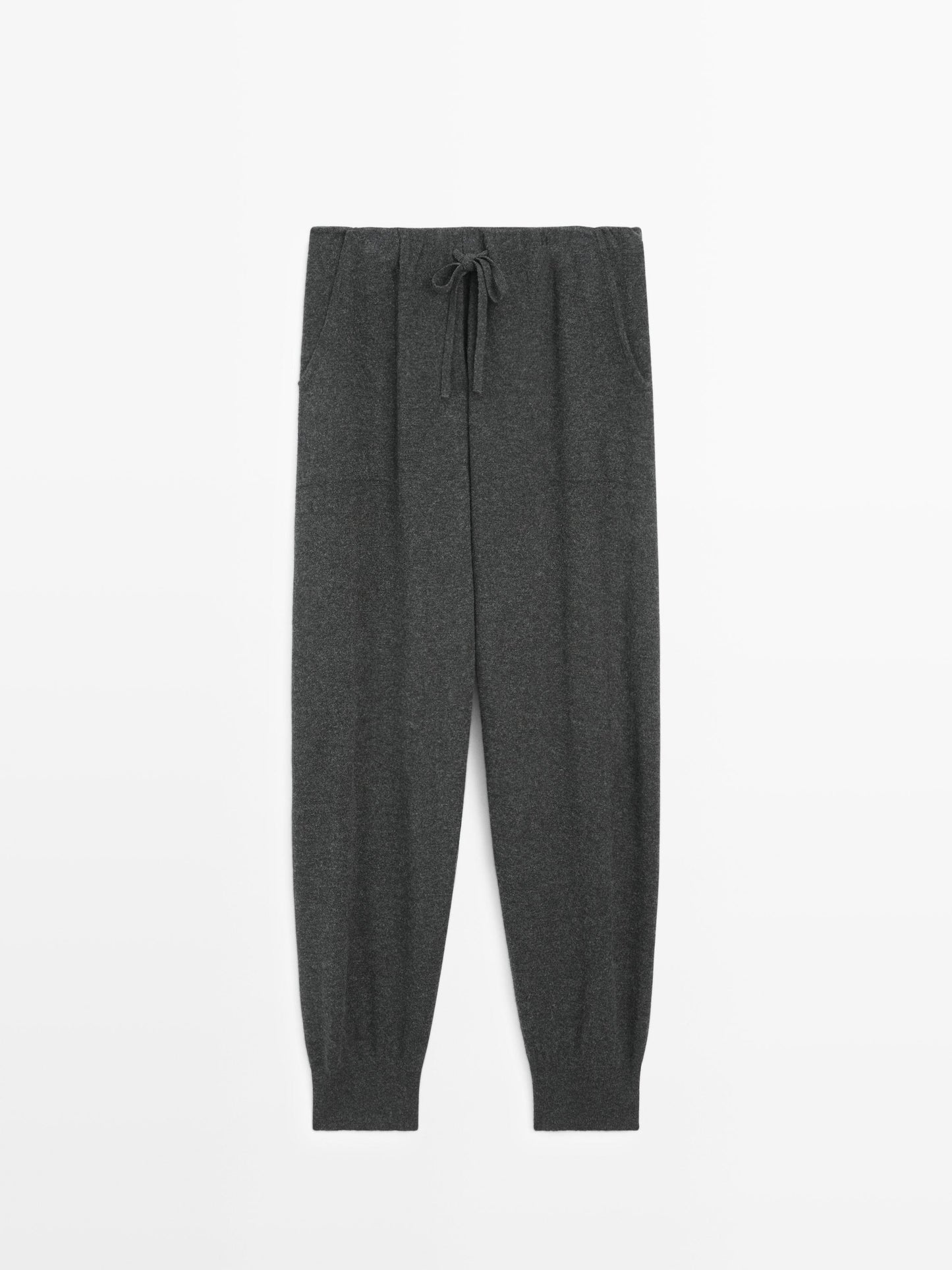 100% wool knit sarouel trousers with pockets