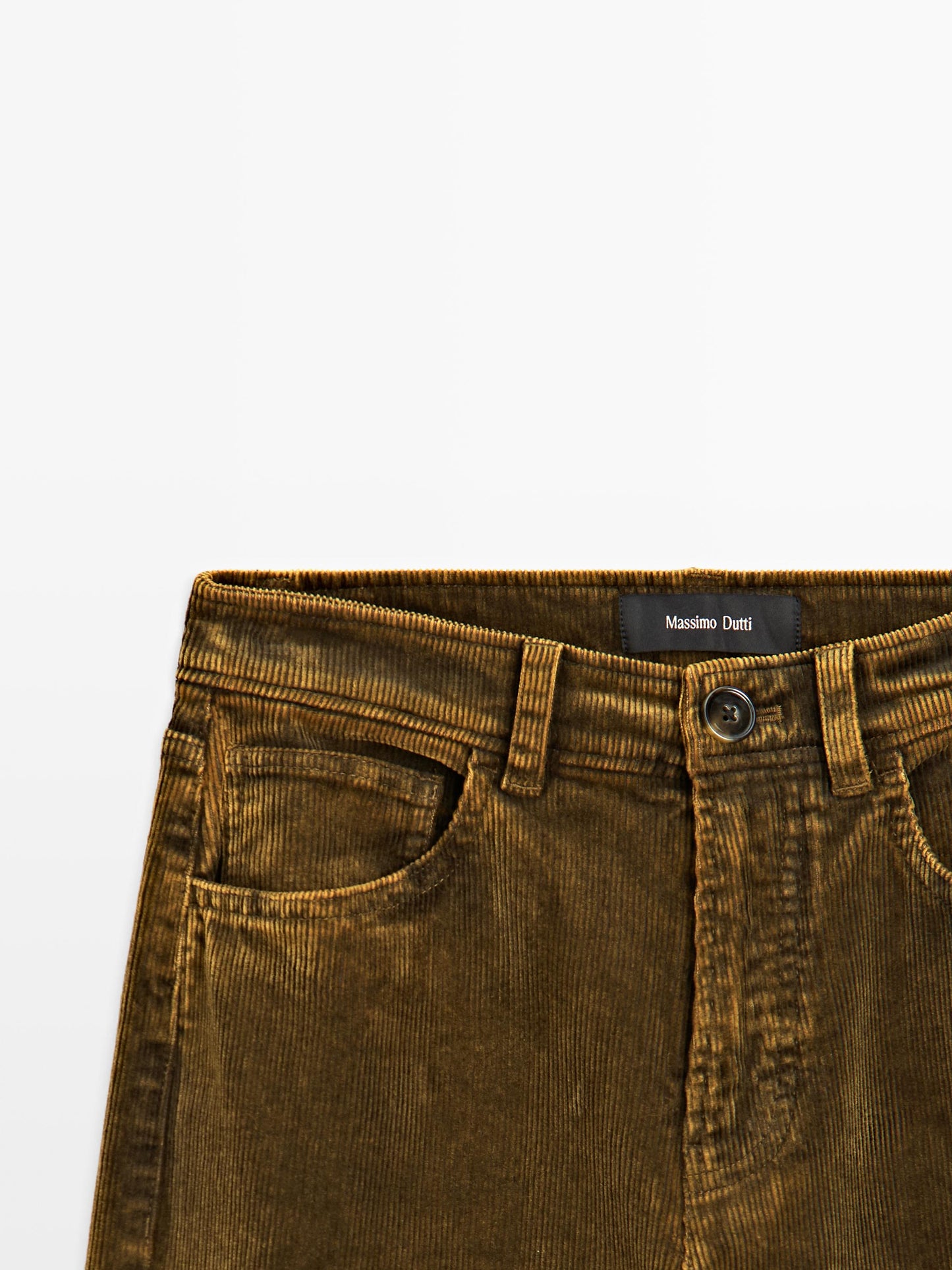Straight-leg sulphur dye corduroy trousers · Black, Mustard Yellow · Dressy | Massimo Dutti