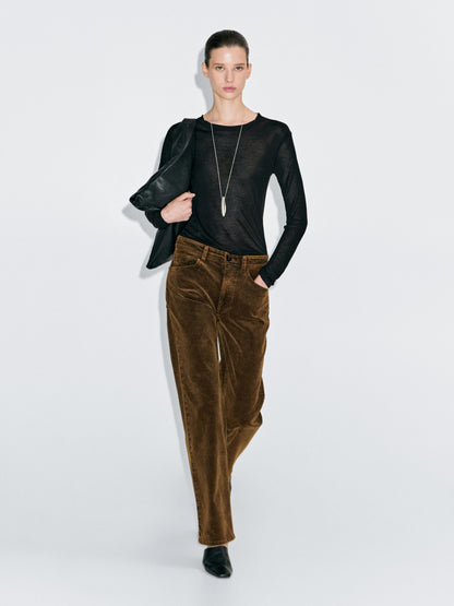 Straight-leg sulphur dye corduroy trousers · Black, Mustard Yellow · Dressy | Massimo Dutti