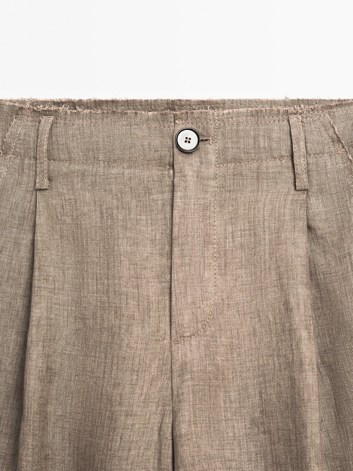 Flowing 100% linen trousers with darts