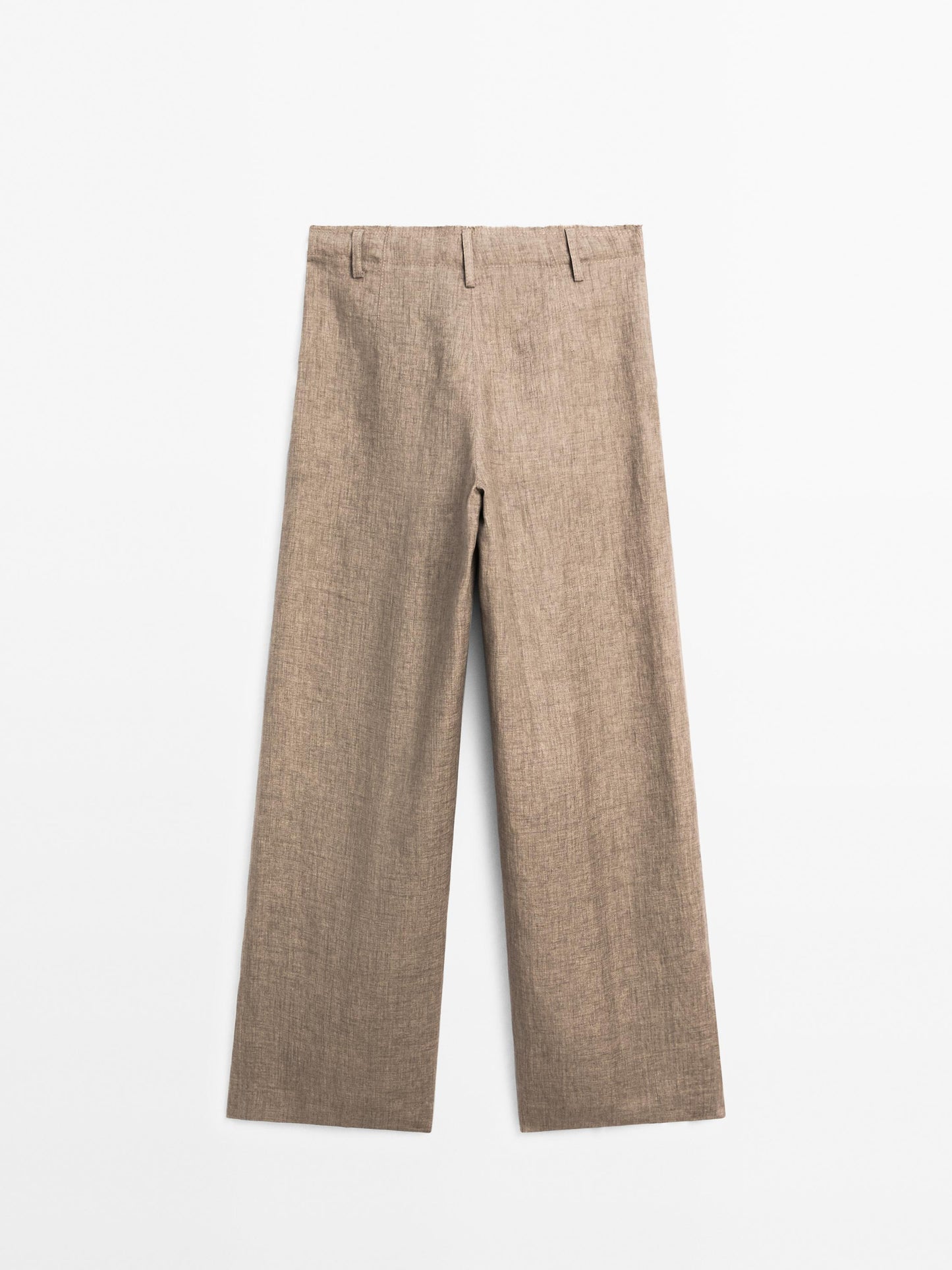 Flowing 100% linen trousers with darts