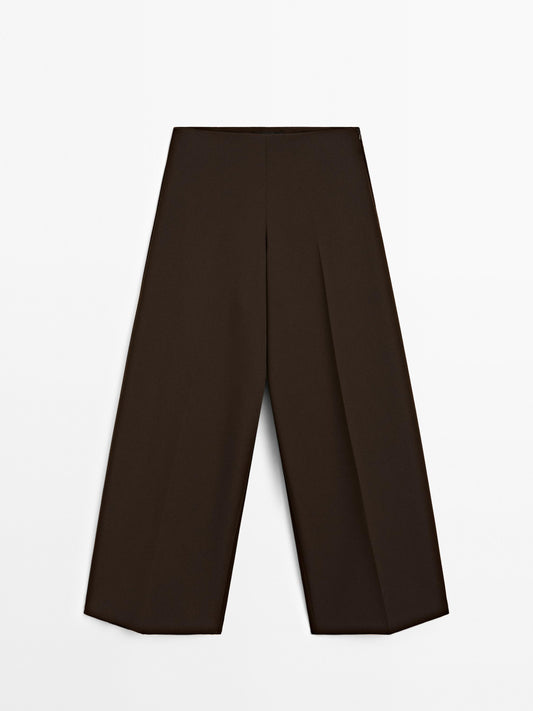 High-waist wide-leg trousers