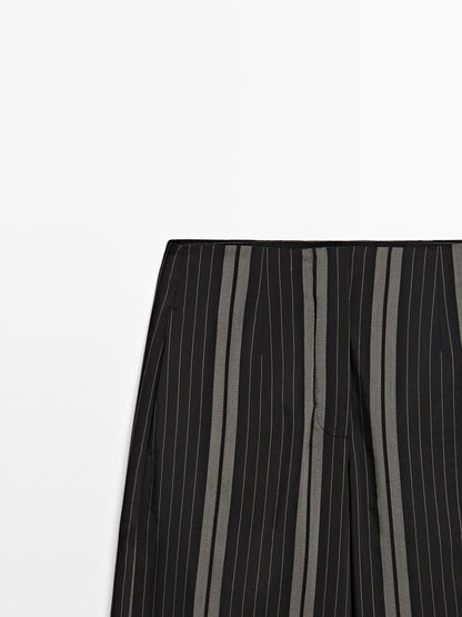 Lightweight striped flowing trousers