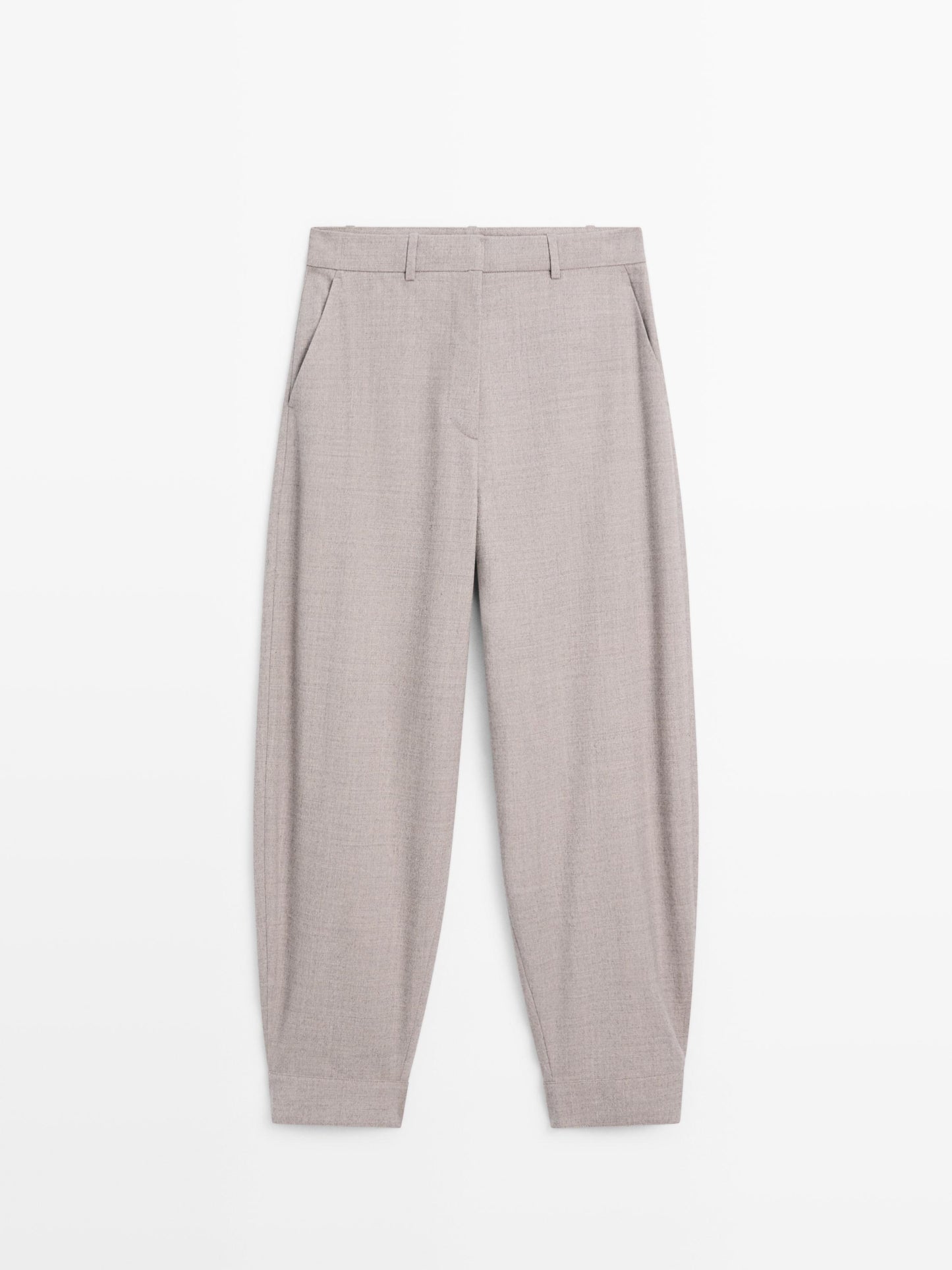 Wool blend trousers with buckle detail