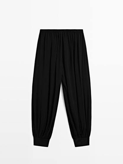 Sarouel trousers with button details