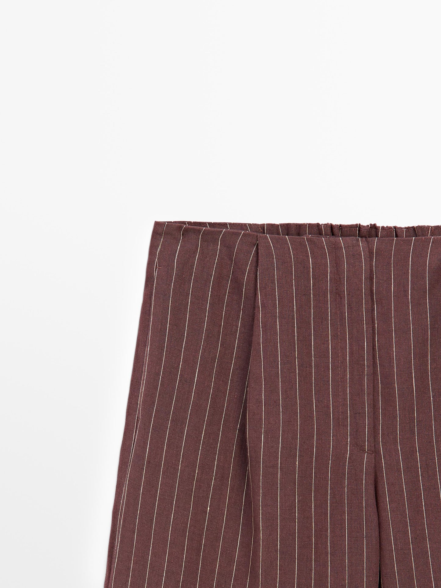 100% linen striped flowing trousers