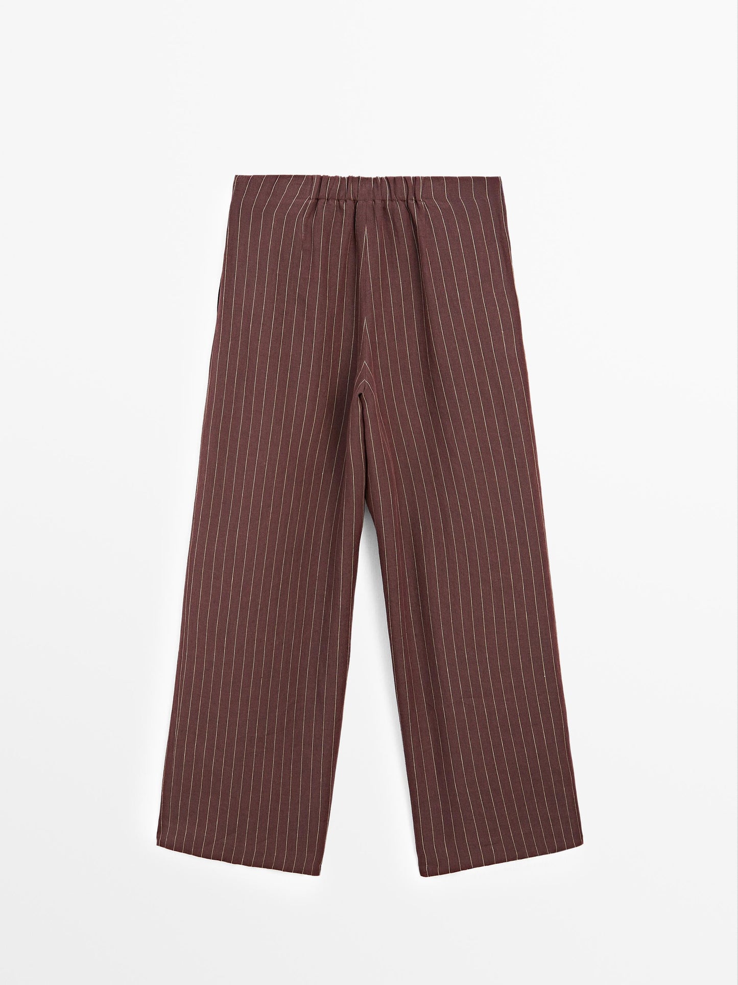 100% linen striped flowing trousers