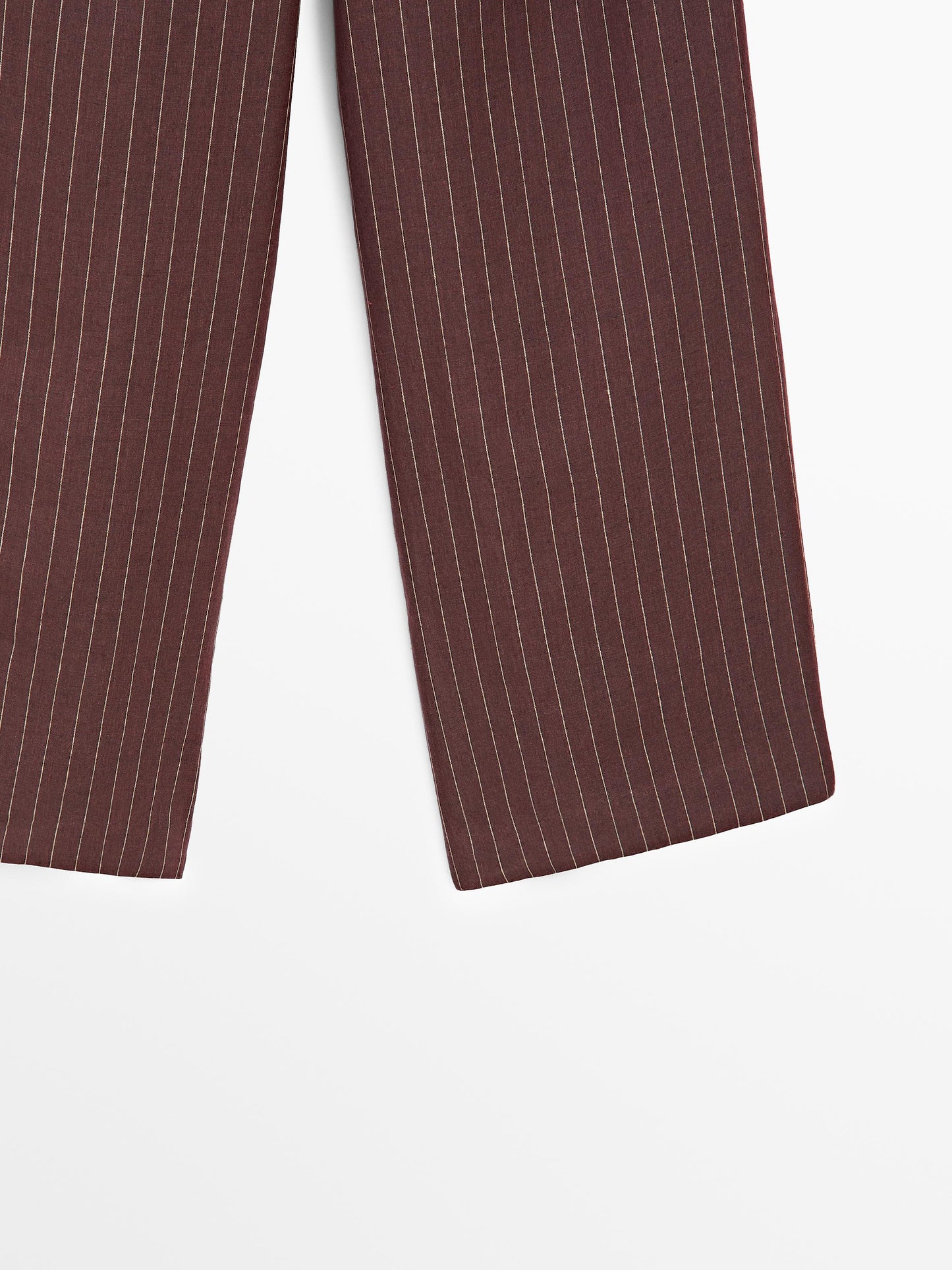 100% linen striped flowing trousers