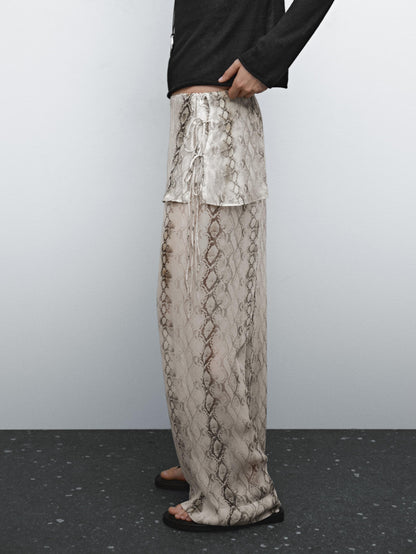 Lightweight flowing animal print trousers