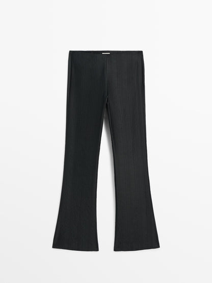 Flowing jacquard trousers