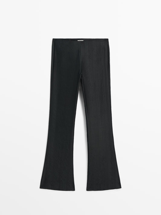 Flowing jacquard trousers