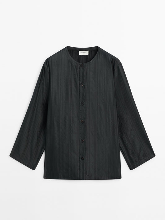 Creased-effect overshirt