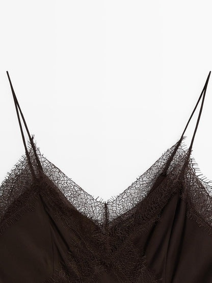 Strappy lace camisole top