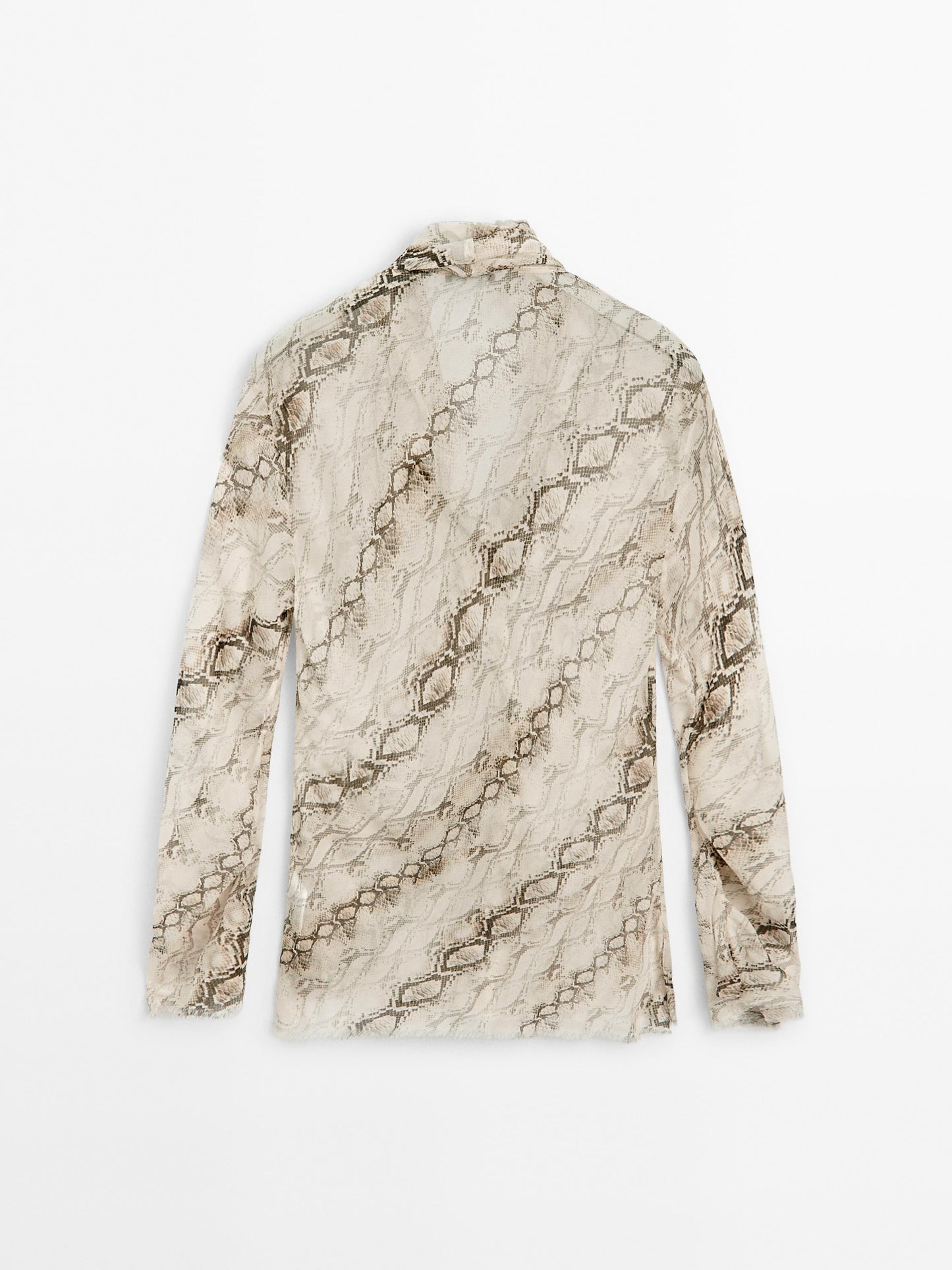 Flowing animal print scarf shirt