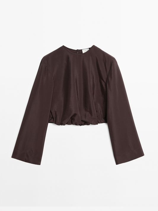 Satin shirt with vent detail