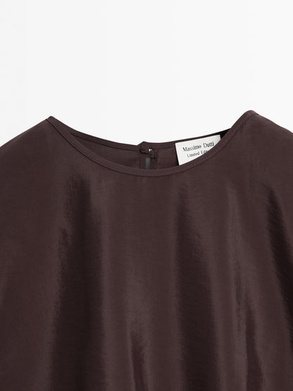Satin shirt with vent detail