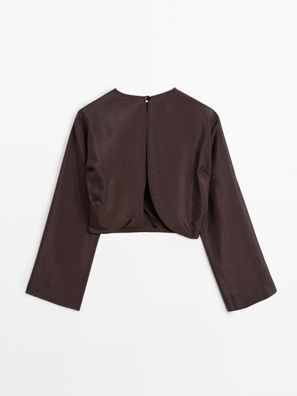 Satin shirt with vent detail