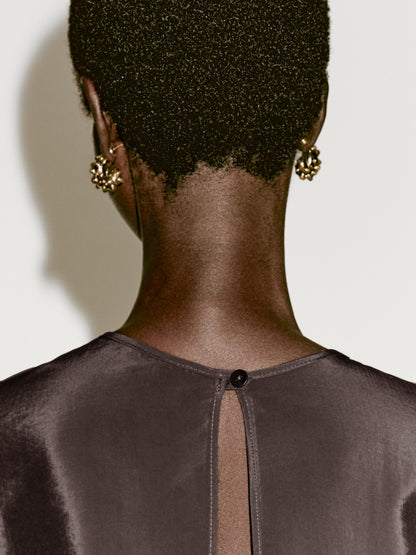 Satin shirt with vent detail