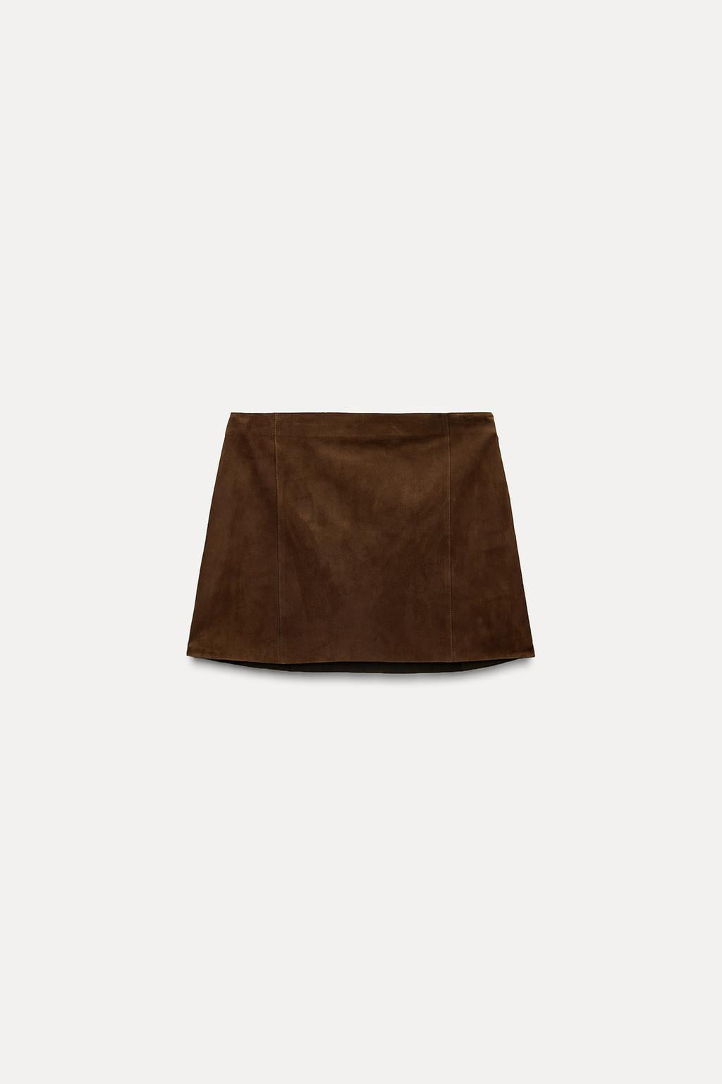 Short Suede Leather Skirt