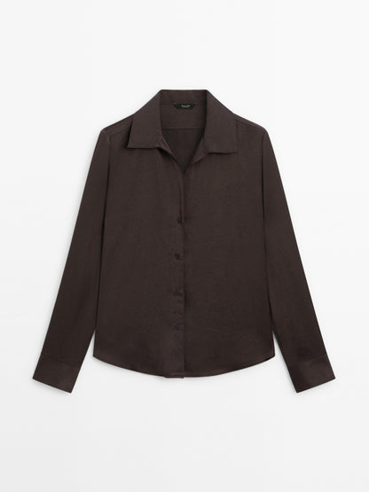Flowing satin shirt