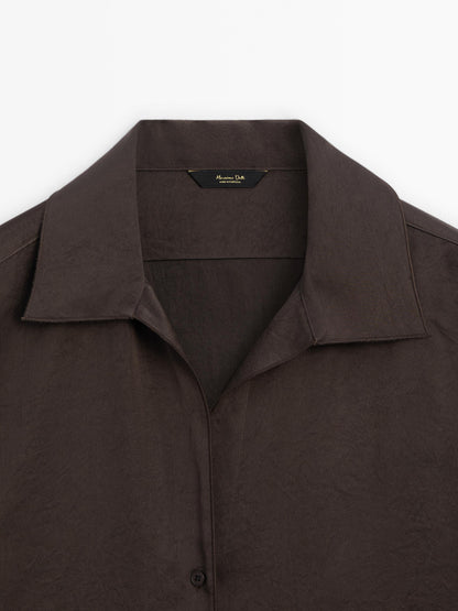 Flowing satin shirt