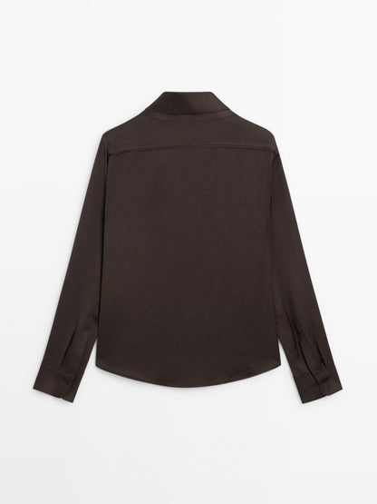Flowing satin shirt
