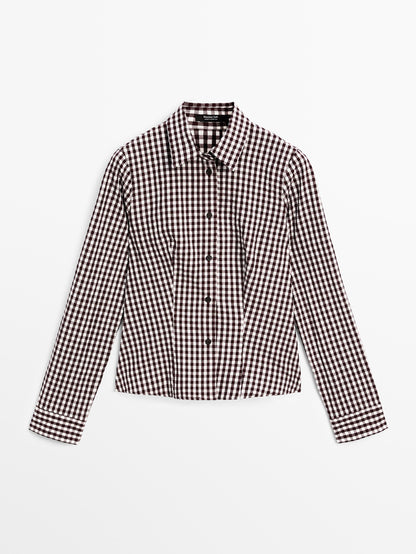 Flowing gingham check shirt