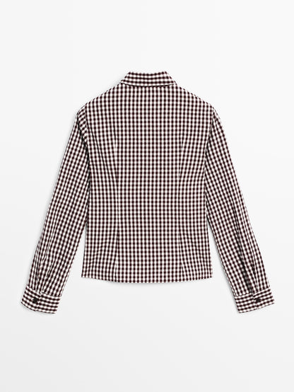 Flowing gingham check shirt