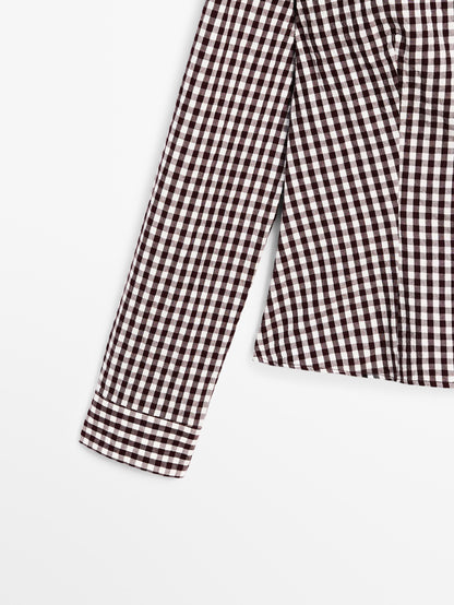 Flowing gingham check shirt