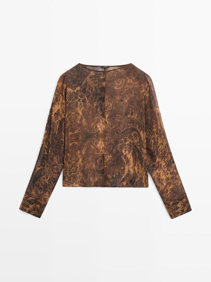 Flowing printed blouse