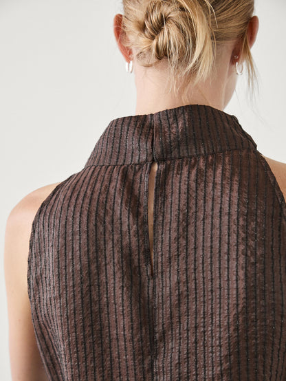 Draped neck halter top