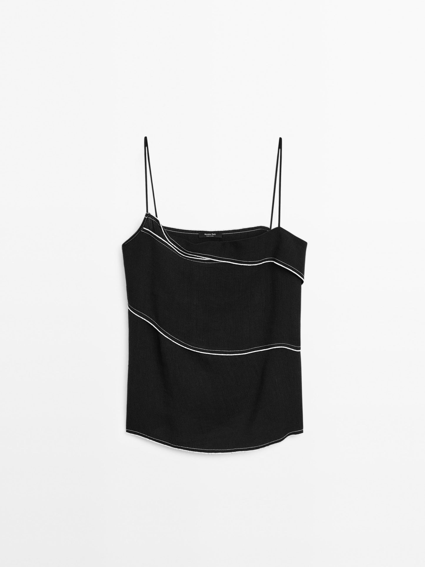 Top with contrasting topstitching