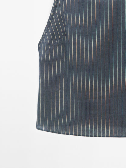Striped linen blend halter top