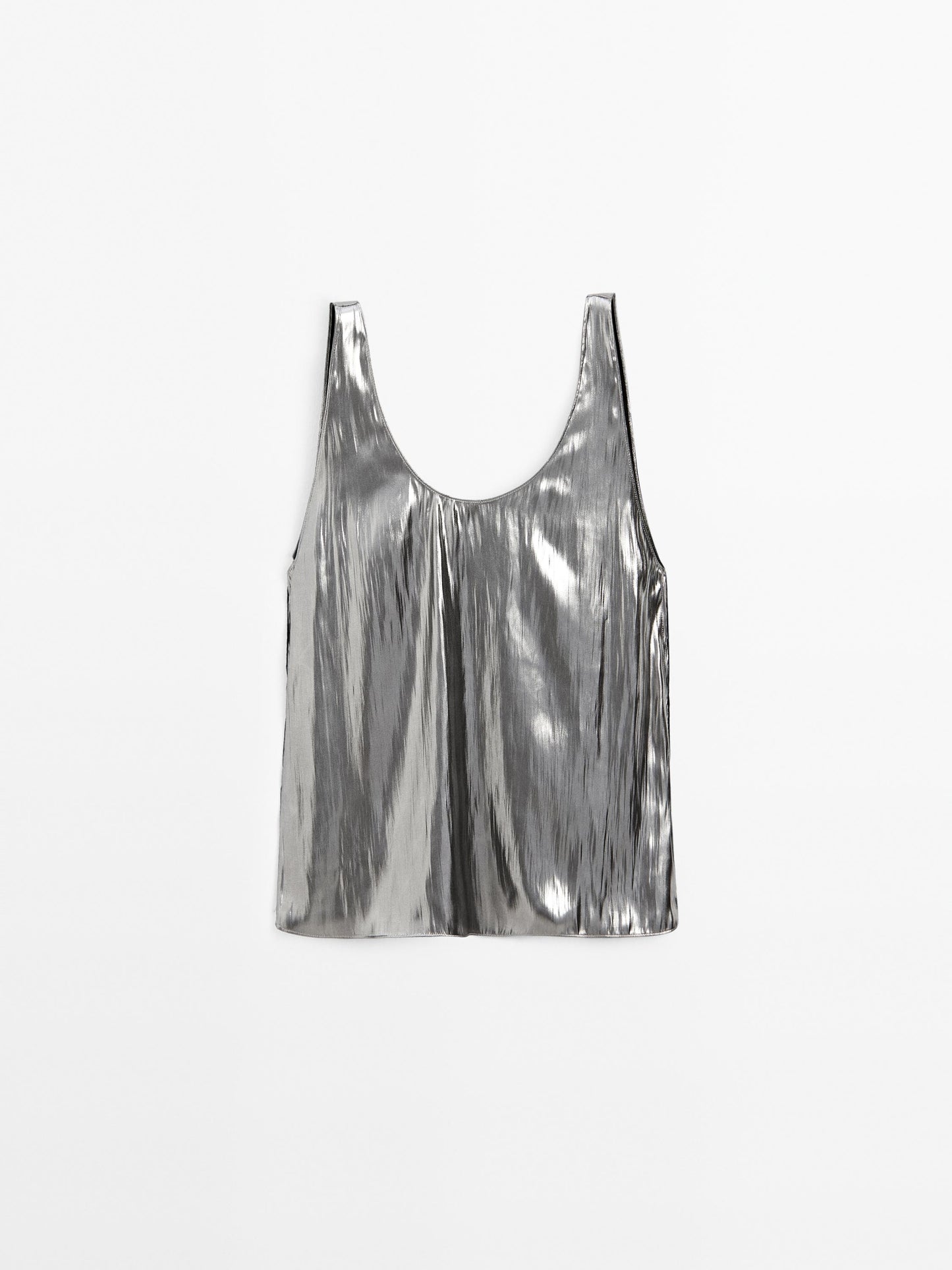 Flowing metallic strappy top