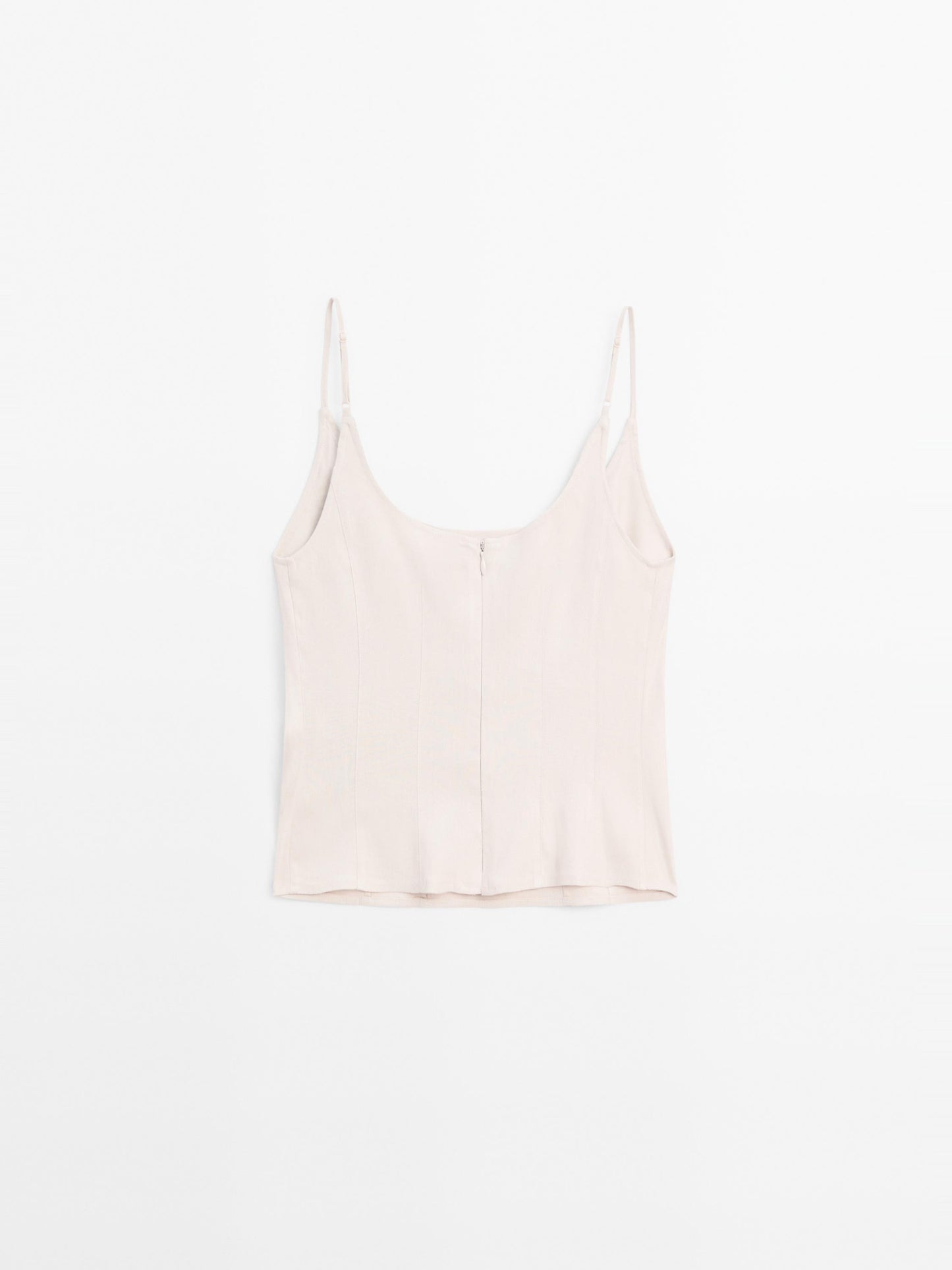 Strappy linen blend top