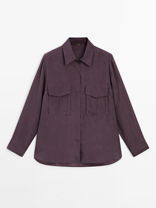 100% silk shirt with pockets