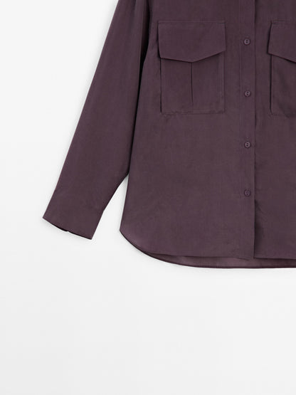 100% silk shirt with pockets