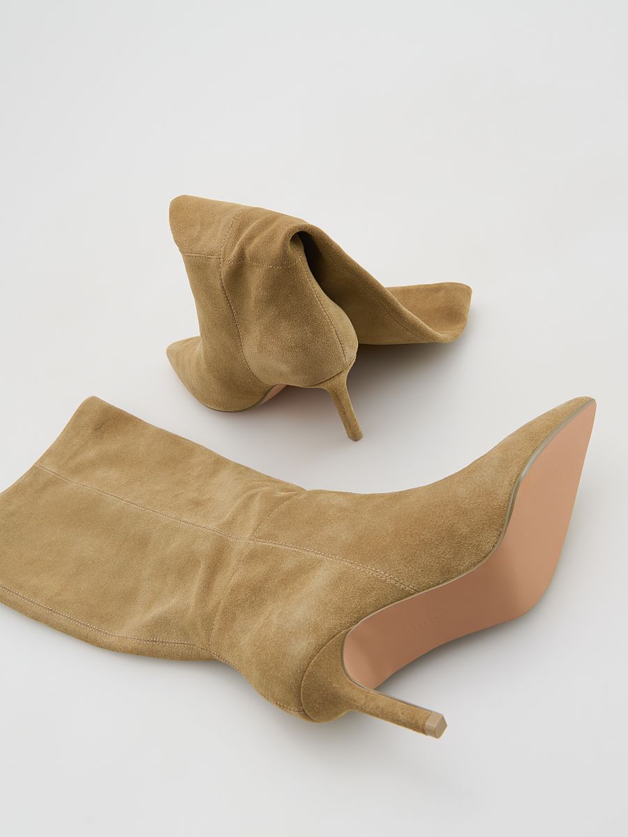 Suede high-heel boots