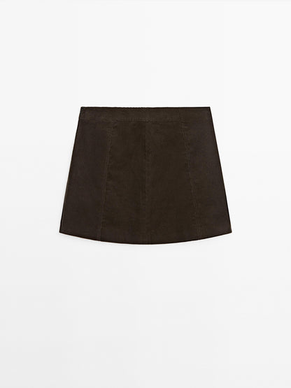 Corduroy mini skirt