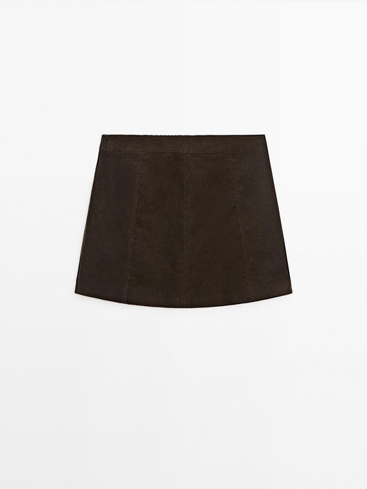 Corduroy mini skirt