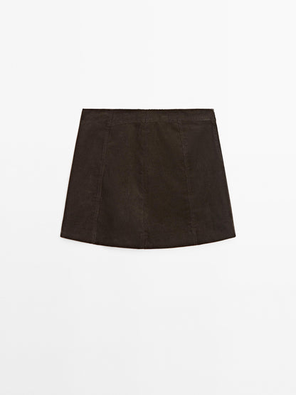 Corduroy mini skirt