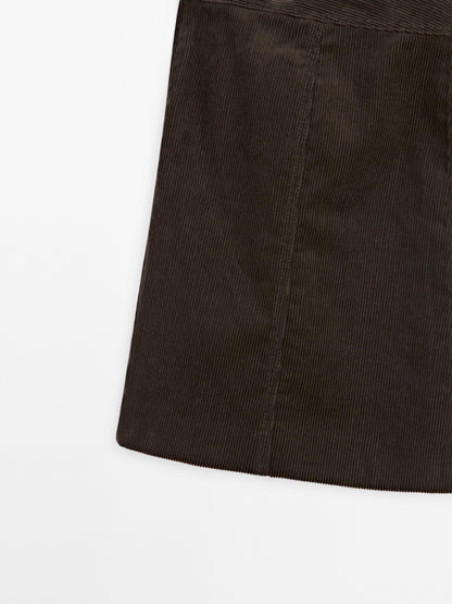 Corduroy mini skirt