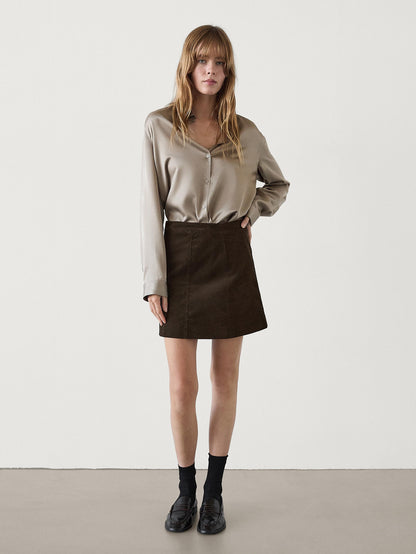 Corduroy mini skirt