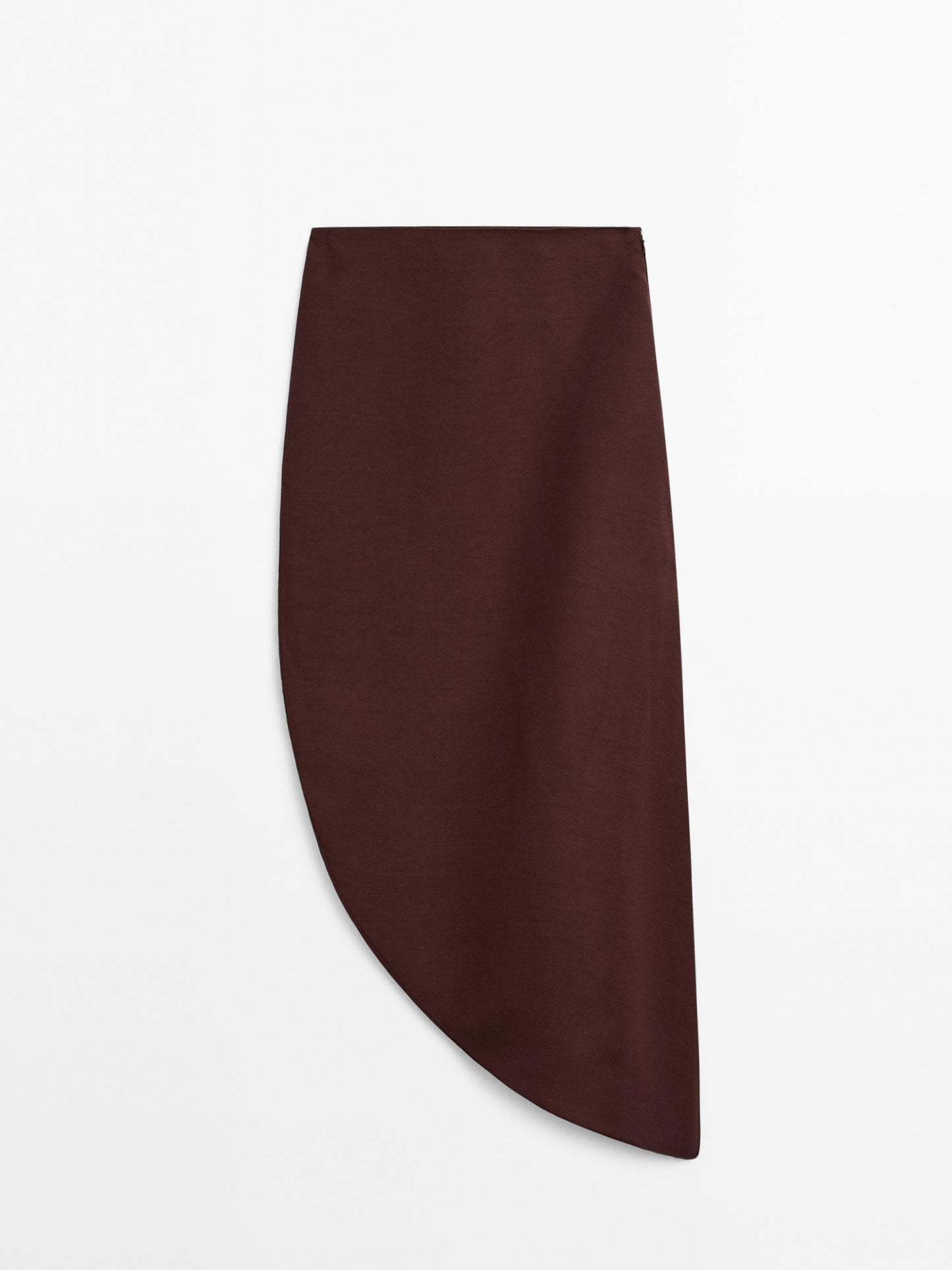 Midi skirt with asymmetric hem