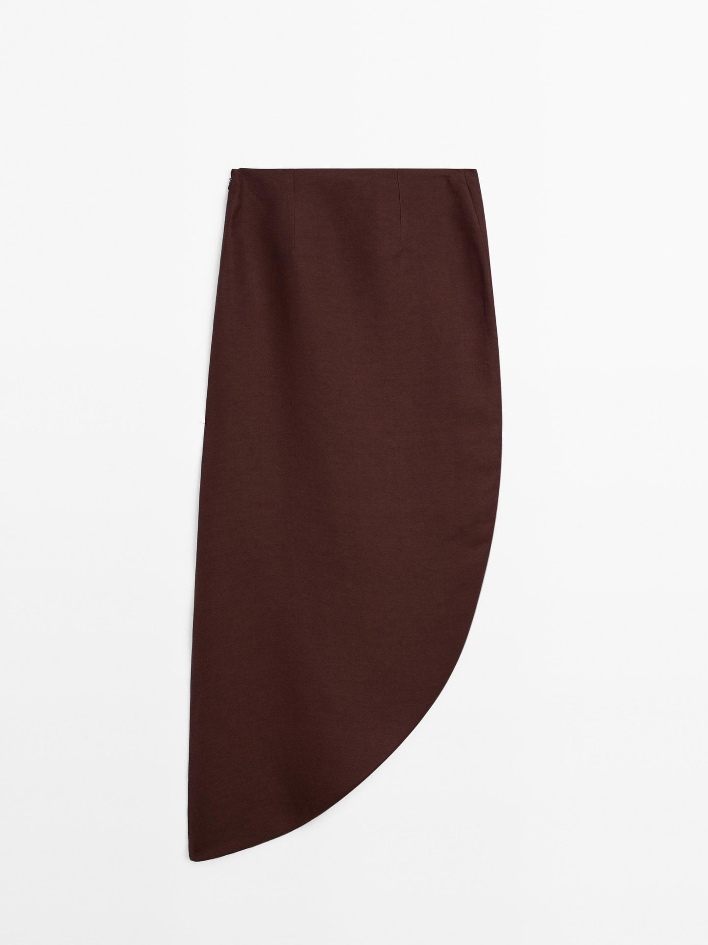 Midi skirt with asymmetric hem
