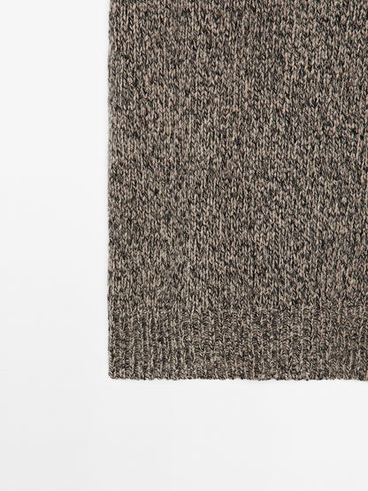 100% cashmere knit midi skirt