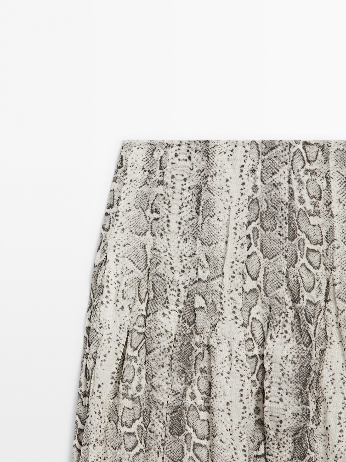 Snakeskin print wool blend midi skirt