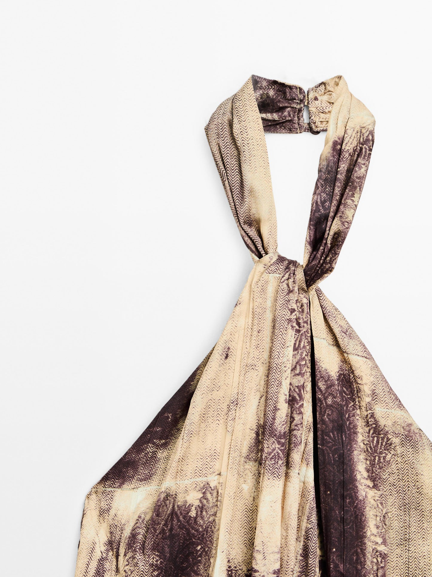 Printed satin fabric top