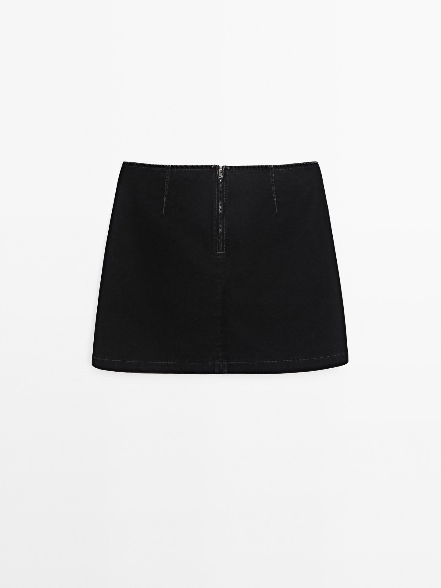 Cotton blend mini skirt