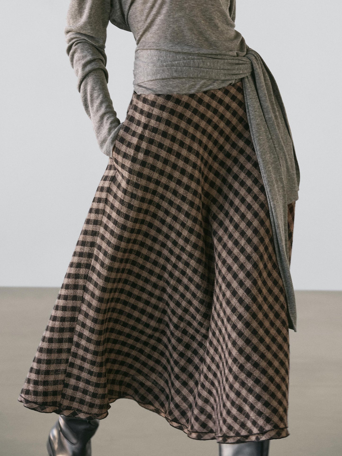 Flared with check detailing